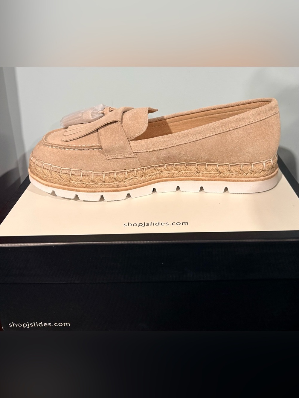 JSlides Benson Suede Espadrille Loafer | Color: Sand | size: 7.5